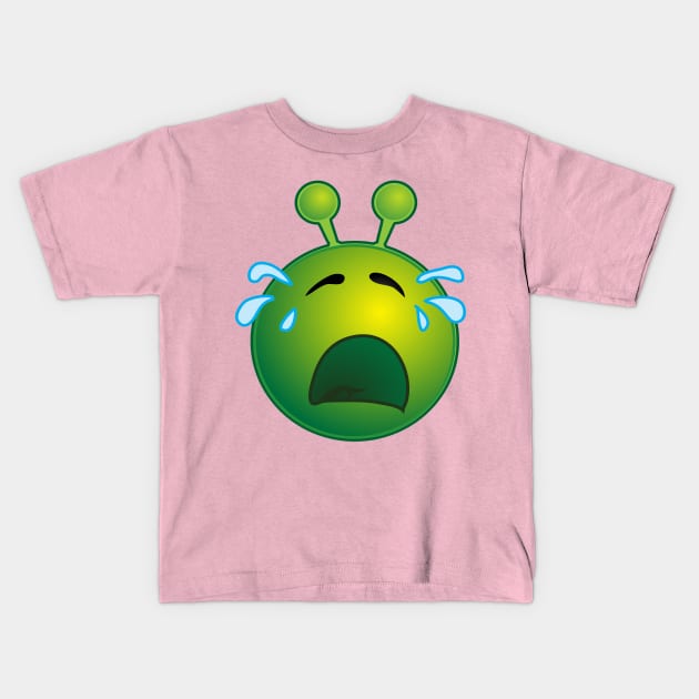 Funny Alien Monster ET Extraterrestrial Martian Green Man Emoji for Women, Men and Kids 3 Kids T-Shirt by PatrioTEEism